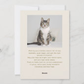 Cartes Pour Fêtes Annuelles Festive de façon pédestre Chat Photo Crème Noël (Dos)