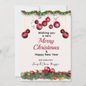 Cartes Pour Fêtes Annuelles Festive de Noël Rouge (Devant)