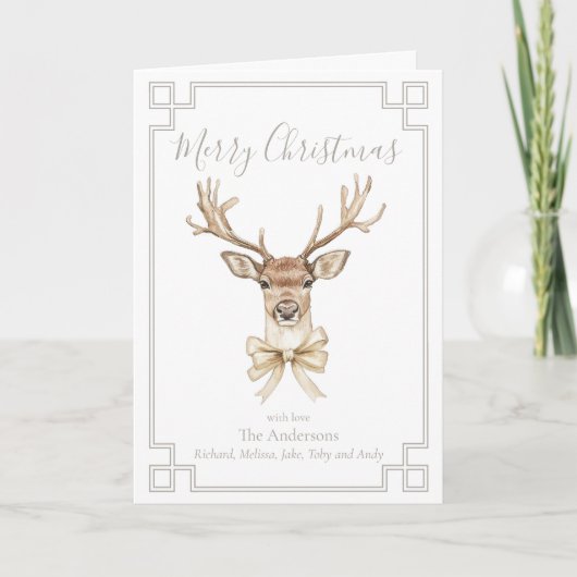 Cartes Pour Fêtes Annuelles Festive des cerfs de forêt (Devant)