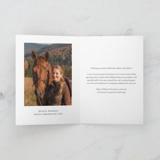 Cartes Pour Fêtes Annuelles Festive Equestrian Business Photo Noël (Intérieur)