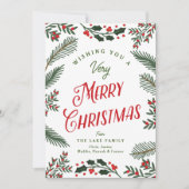 Cartes Pour Fêtes Annuelles Festive et Berries Joyeux Noël (Devant)