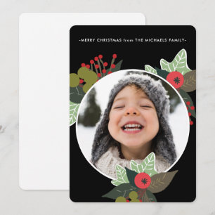 Cartes Pour Fêtes Annuelles Festive Fêtes Cercle Botanique Photo Noël