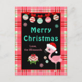 Cartes Pour Fêtes Annuelles Festive Flamingo Merry Christmas (Devant)