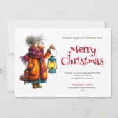 Cartes Pour Fêtes Annuelles Festive Funny Woman Editable Christmas Greeting (Devant)