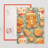 Cartes Pour Fêtes Annuelles Festive Gingerbread Cookies (Devant / Derrière)