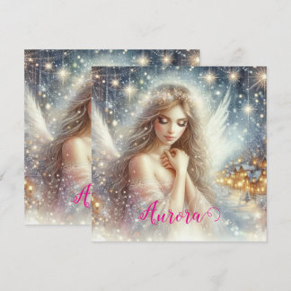 Cartes Pour Fêtes Annuelles Festive Girly Watercolor Ethereal Frost Snow Angel
