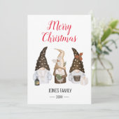 Cartes Pour Fêtes Annuelles Festive Gnomes Joyeux Noël (Debout devant)