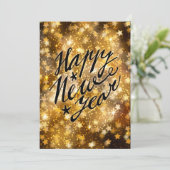 Cartes Pour Fêtes Annuelles Festive Gold Sparkling Star Bonne année (Debout devant)