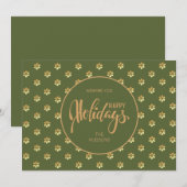 Cartes Pour Fêtes Annuelles Festive Green Gold Daisy Noël (Devant / Derrière)