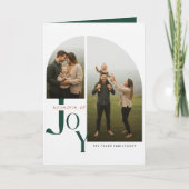 Cartes Pour Fêtes Annuelles Festive Green Script Folded Two Photo Christmas (Devant)