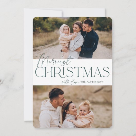 Cartes Pour Fêtes Annuelles Festive Greeting | Merry Christmas Two Photo (Devant)