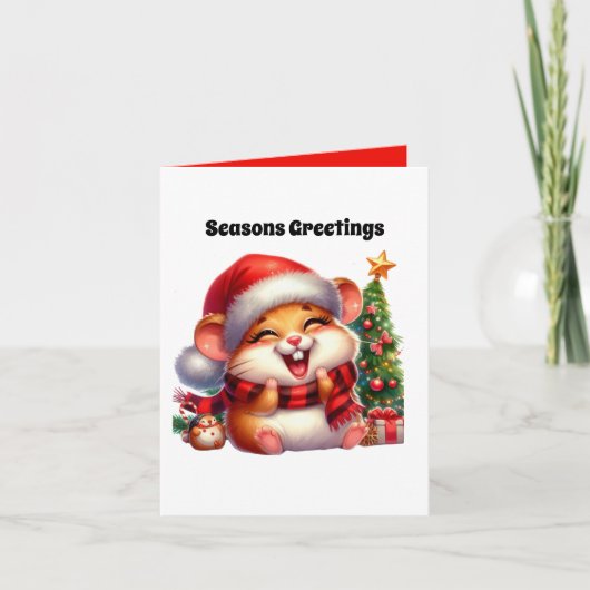 Cartes Pour Fêtes Annuelles Festive Hamster Joyeuses Fêtes Noël (Devant)
