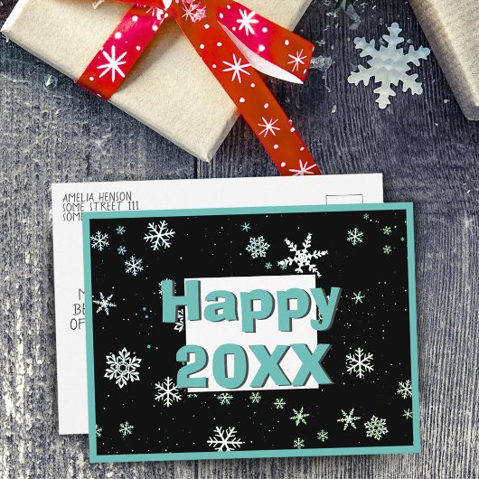Cartes Pour Fêtes Annuelles Festive Happy 2023 Snowflake hiver