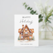 Cartes Pour Fêtes Annuelles Festive Happy Holidays Gingerbread Maison Immo (Debout devant)