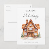 Cartes Pour Fêtes Annuelles Festive Happy Holidays Gingerbread Maison Immo (Devant / Derrière)