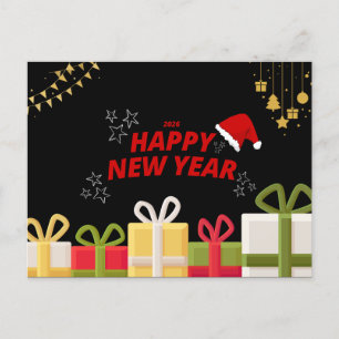 Cartes Pour Fêtes Annuelles Festive Happy New Year 2026 Greeting Design