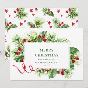 Cartes Pour Fêtes Annuelles Festive Holly Berry voeux de Noël