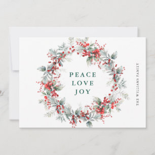 Cartes Pour Fêtes Annuelles Festive Holly Berry Wreath Christmas