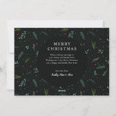 Cartes Pour Fêtes Annuelles Festive JOY Noël Wreath Feuilles Berries (Dos)