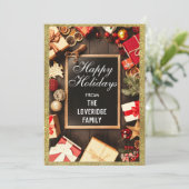 Cartes Pour Fêtes Annuelles Festive Joyeuses Fêtes Parties scintillant d'or de (Debout devant)