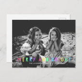 Cartes Pour Fêtes Annuelles Festive Joyeux et brillant unique photo Noël (Devant / Derrière)