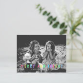 Cartes Pour Fêtes Annuelles Festive Joyeux et brillant unique photo Noël (Debout devant)