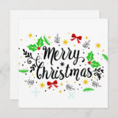Cartes Pour Fêtes Annuelles Festive Joyeux Noël (Devant / Derrière)