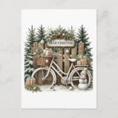 Cartes Pour Fêtes Annuelles Festive Joyeux Noël Pays remise vélo (Devant)
