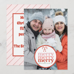 Cartes Pour Fêtes Annuelles Festive Joyeux Sucre de canne de Noël Rouge Green 