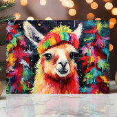 Cartes Pour Fêtes Annuelles Festive Llama Colorée Noël