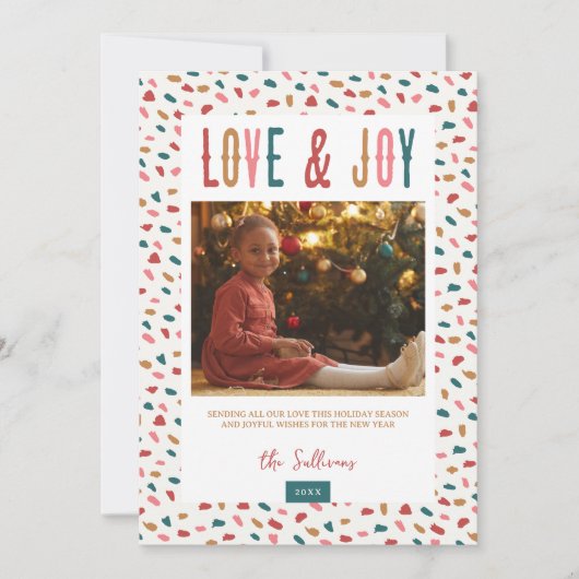 Cartes Pour Fêtes Annuelles Festive Love and Joy 4 Photo (Devant)