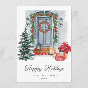 Cartes Pour Fêtes Annuelles Festive Maison de campagne Noël Salutation de Noël