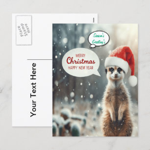Cartes Pour Fêtes Annuelles Festive Meerkat Noël Père Noël