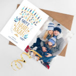 Cartes Pour Fêtes Annuelles Festive Menorah Happy Hanoukka Photo<br><div class="desc">Festive Menorah Happy Hanoukka Photo Holiday design.</div>