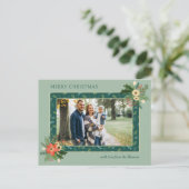 Cartes Pour Fêtes Annuelles Festive mignonne Noël Floral 1 Photo (Debout devant)