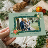 Cartes Pour Fêtes Annuelles Festive mignonne Noël Floral 1 Photo