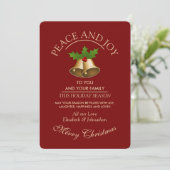 Cartes Pour Fêtes Annuelles Festive Mistletoe Bells Noël (Debout devant)