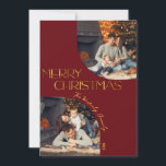 Cartes Pour Fêtes Annuelles Festive moderne Joyeux Arc de Noël<br><div class="desc">Les jours de vos amis et de vos proches seront joyeux et brillants quand ils recevront ces brillantes,  rouge festif et or joyeux cartes de Noël cette saison des Fêtes.</div>