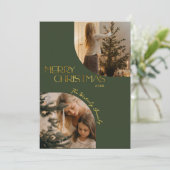 Cartes Pour Fêtes Annuelles Festive moderne Joyeux Arc de Noël photo vert (Debout devant)