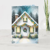 Cartes Pour Fêtes Annuelles Festive Noël à la maison (Devant)