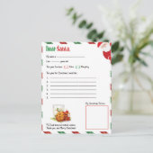 Cartes Pour Fêtes Annuelles Festive Noël cher Père Noël lettre (Debout devant)