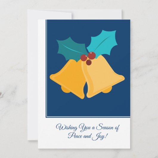 Cartes Pour Fêtes Annuelles Festive Noël cloches & Bay Feuille affaires (Devant)