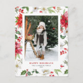Cartes Pour Fêtes Annuelles Festive Noël Fleurs d'hiver Motif Photo (Devant)