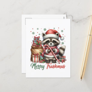 Cartes Pour Fêtes Annuelles Festive Noël Holiday ajouter message raccoon
