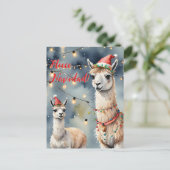 Cartes Pour Fêtes Annuelles Festive Noël Llamas - Fleece Navidad! (Debout devant)