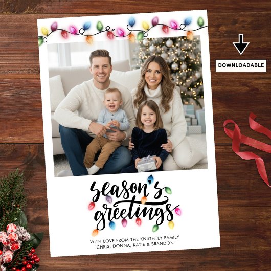 Cartes Pour Fêtes Annuelles Festive Noël Lumières Joyeuses Fêtes Photo