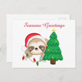 Cartes Pour Fêtes Annuelles Festive Noël paresse ajouter salutation (Devant / Derrière)