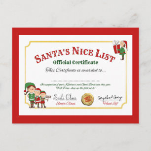 Cartes Pour Fêtes Annuelles Festive Noël Père Noël Nice liste