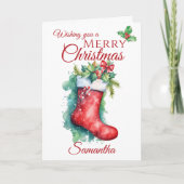 Cartes Pour Fêtes Annuelles Festive Noël Stocking (Devant)