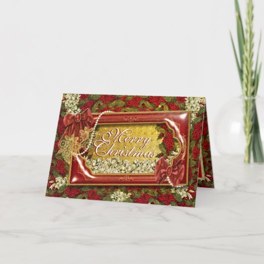 Cartes Pour Fêtes Annuelles Festive Noël traditionnel (Devant)